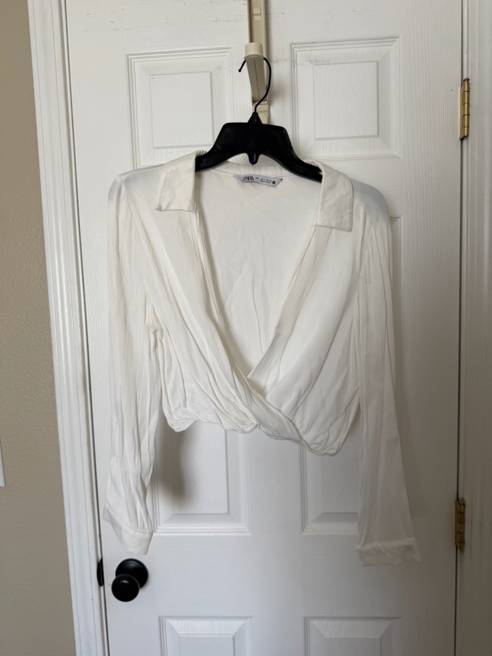 Zara Ivory Draped Wrap Top